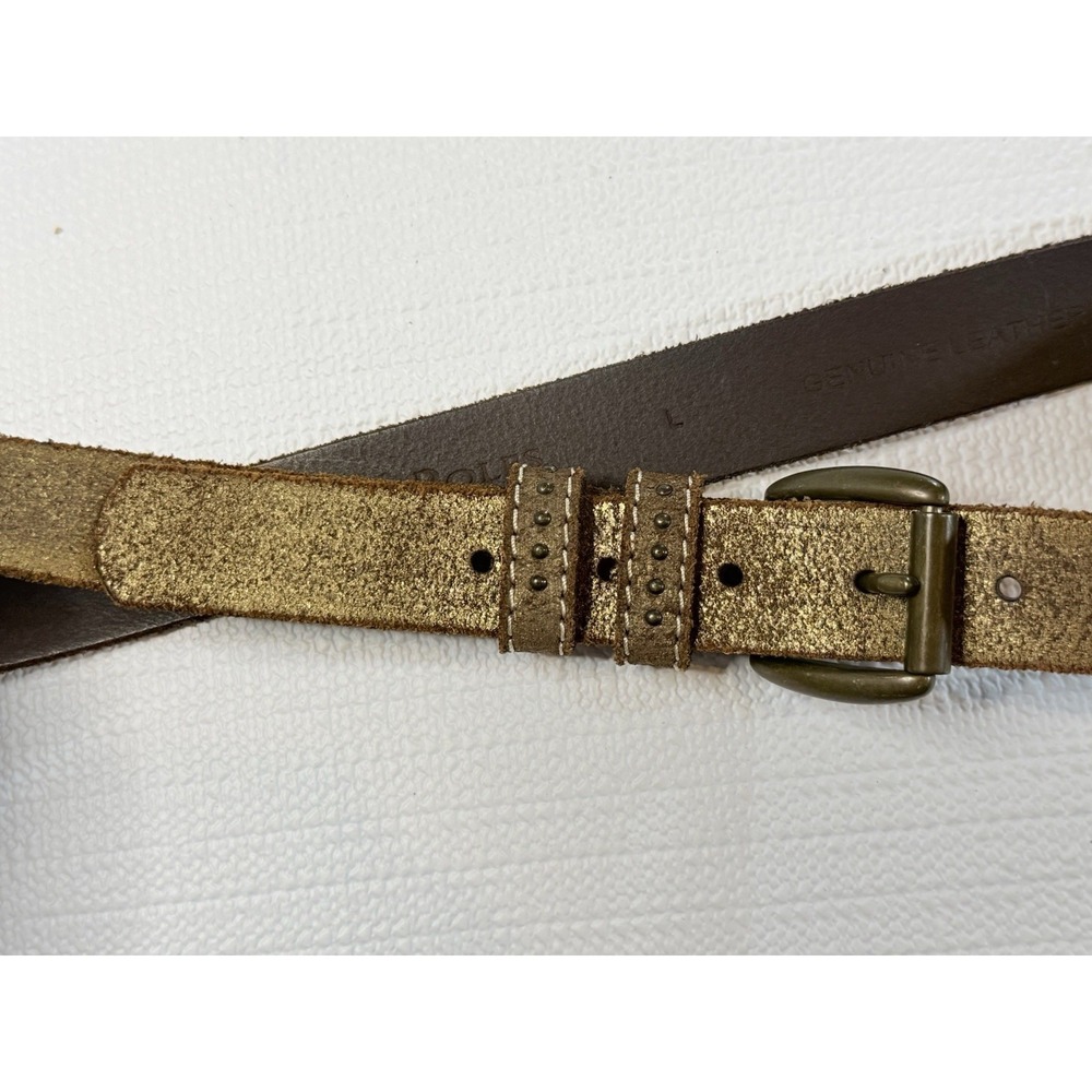 Rolfs Leather Belt Womens Large Brown Silver Buckle‎ Boho Chic Western Weiving